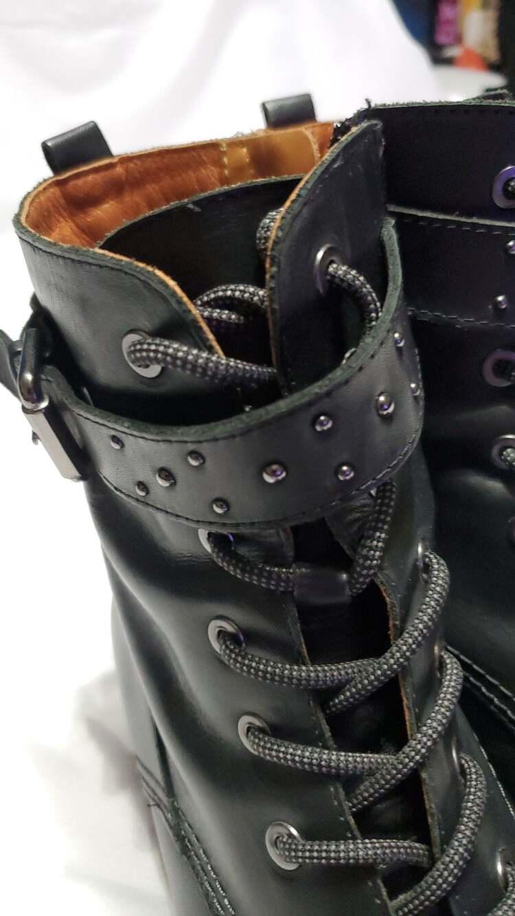 Pikolinos Vicar Black Leather Studded Combat Boots Size 39 - Picture 6 of 6